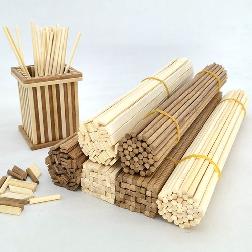 碳化方扁圆竹签棒diy手工材料创意木屋建筑模型制作立体构成竹片